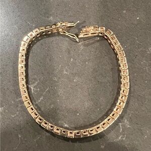 Rose Gold Princess Cut Cubic Zirconia CZ) Tennis Bracelet